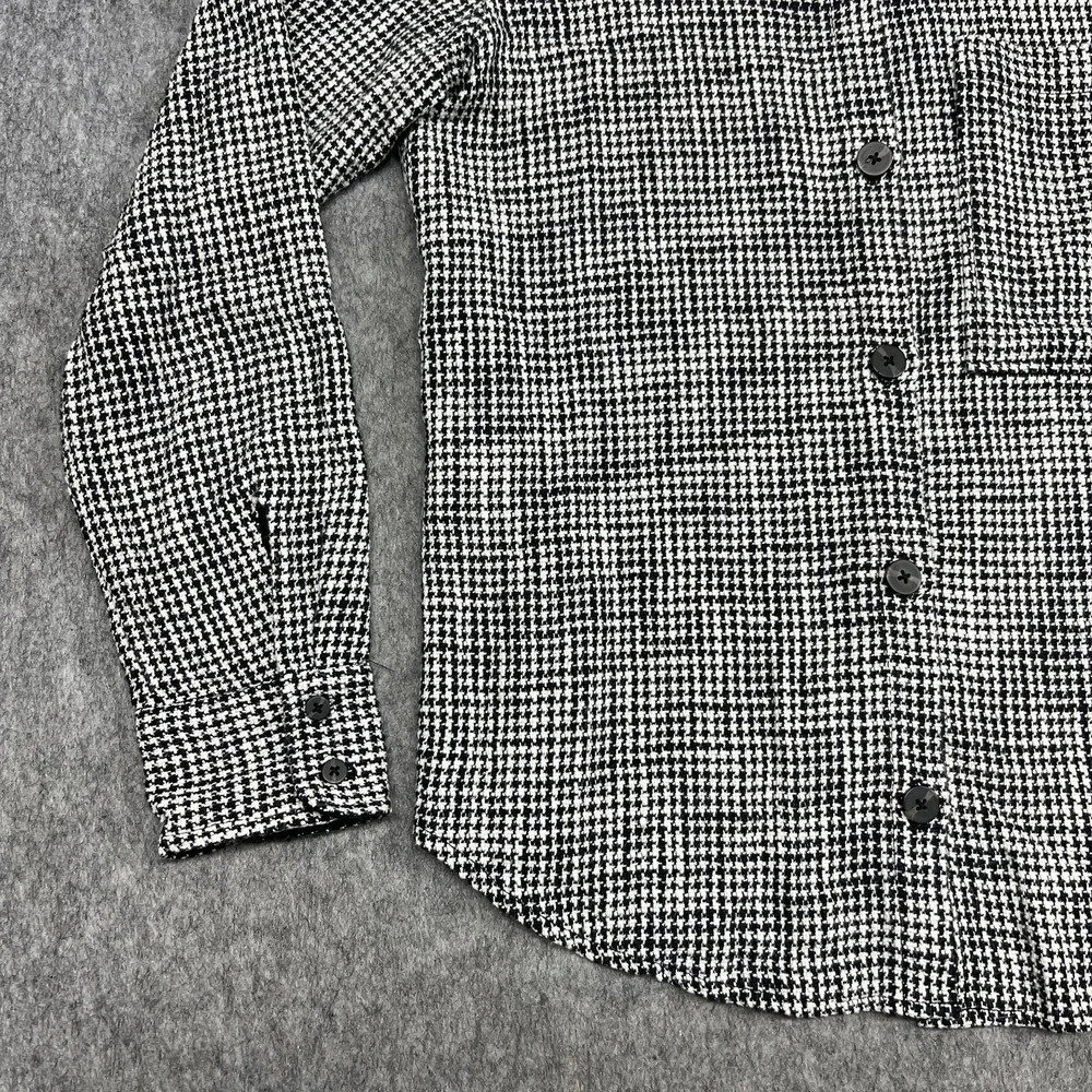Abercrombie & Fitch Jacket Womens S Black Houndstooth Oversized Button Preppy‎